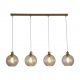 Pendule, Lustre suspendate - Lustra cu 4 pendule metal auriu, sticla champanie Radiance