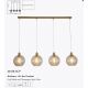 Pendule, Lustre suspendate - Lustra cu 4 pendule metal auriu, sticla champanie Radiance