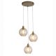 Pendule, Lustre suspendate - Lustra cu 3 pendule metal auriu, sticla champanie Radiance