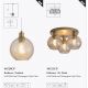 Pendule, Lustre suspendate - Pendul metal auriu, sticla champanie Radiance