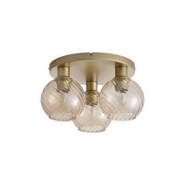 Plafoniera metal auriu, sticla champanie Radiance