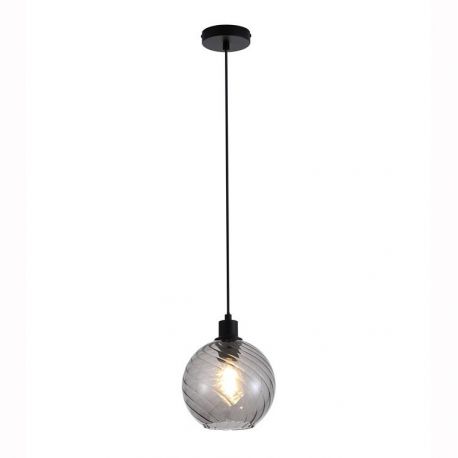 Pendule, Lustre suspendate - Pendul metal negru, sticla fumurie Radiance