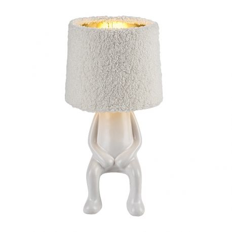 Iluminat pentru copii - Veioza/Lampa de masa decorativa Smurfy alb/crem