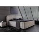 Paturi - Pat ART DECO 180x200cm greige boucle cu spatiu de depozitare