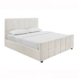 Paturi - Pat PRESTIGE 180x200cm crem boucle cu spatiu de depozitare