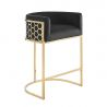 Scaun de bar ELEGANCE catifea neagra, otel inoxidabil auriu