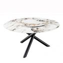 Masa rotunda SPIN 150cm alb gri auriu