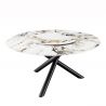 Masa rotunda SPIN 150cm alb gri auriu
