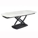 Masa extensibila cu design prin rotire Inception 130-190cm alb marmorat