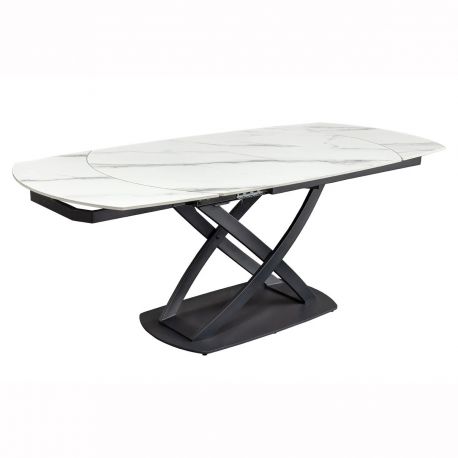 Mese extensibile - Masa extensibila cu design prin rotire Inception 130-190cm alb marmorat