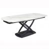 Masa extensibila cu design prin rotire Inception 130-190cm alb marmorat