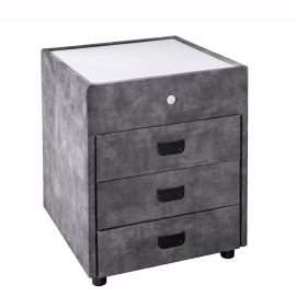 Noptiera cu iluminat LED PARIS 55cm catifea gri