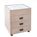 Noptiera cu iluminat LED TOULOUSE 55cm catifea bej