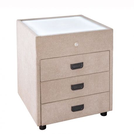 Noptiere - Noptiera cu iluminat LED TOULOUSE 55cm catifea bej