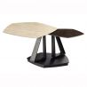 Masuta de cafea moderna cu doua blaturi rotative din ceramica Movement 80-130cm