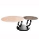 Masute Living - Masuta de cafea moderna cu doua blaturi rotative din ceramica DANCING RINGS 80-135cm