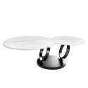 Masuta de cafea moderna cu doua blaturi rotative din ceramica DANCING RINGS 80-135cm