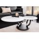 Masute Living - Masuta de cafea moderna cu doua blaturi rotative din ceramica DANCING RINGS 80-135cm