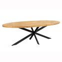 Masa de sufragerie ovala, Lemn de mango, Natur, GALAXIE 240cm