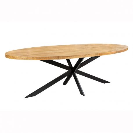 Mese dining - Masa de sufragerie ovala, Lemn de mango, Natur, GALAXIE 240cm