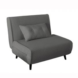 Fotolii - Fotoliu Pat SMART MULTIFUNCTION 100cm catifea raiata gri