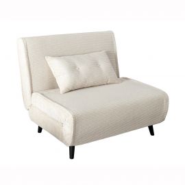 Fotolii - Fotoliu Pat SMART MULTIFUNCTION 100cm catifea raiata bej