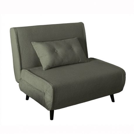 Fotolii - Fotoliu Pat SMART MULTIFUNCTION 100cm catifea raiata verde