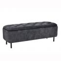 Bancheta cu spatiu de depozitare Catifea Gri, EN VOGUE 120cm
