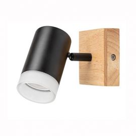 Aplica de perete lemn stil nordic cu 1 spot Toras