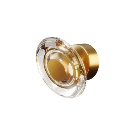 Aplice, corpuri de iluminat pentru pereti - Aplica de perete LED metal auriu, sticla Lunaris