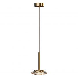 Pendule, Lustre suspendate - Pendul LED metal auriu, sticla Lunaris