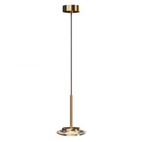Pendule, Lustre suspendate - Pendul LED metal auriu, sticla Lunaris