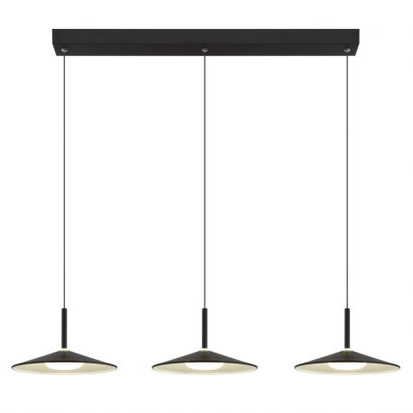 Pendule, Lustre suspendate - Lustra suspendata cu 3 pendule LED metal negru LAMPONE