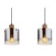 Pendule, Lustre suspendate - Lustra cu 3 pendule MDF si sticla fumurie UNDERWOOD