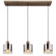 Pendule, Lustre suspendate - Lustra cu 3 pendule MDF si sticla fumurie UNDERWOOD