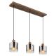 Pendule, Lustre suspendate - Lustra cu 3 pendule MDF si sticla fumurie UNDERWOOD