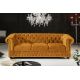 Canapele - Canapea clasica stil englezesc Chesterfield 3 locuri, galben mustar
