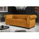 Canapele - Canapea clasica stil englezesc Chesterfield 3 locuri, galben mustar