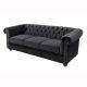 Canapea clasica stil englezesc Chesterfield 3 locuri, catifea neagra
