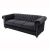 Canapea clasica stil englezesc Chesterfield 3 locuri, catifea neagra