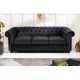 Canapele - Canapea clasica stil englezesc Chesterfield 3 locuri, catifea neagra