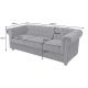 Canapele - Canapea clasica stil englezesc Chesterfield 3 locuri, catifea neagra