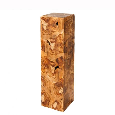 Masute Living - Coloana decorativa din lemn de tec TRIBAL 110cm
