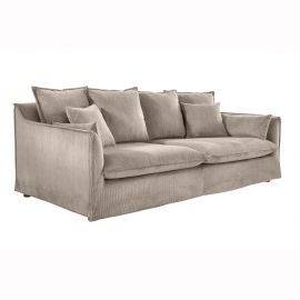 Canapea confortabila Heaven 200cm, catifea raiata greige