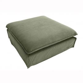 Banchete-Tabureti - Taburete, suport pentru picioare Heaven 100cm, catifea raiata verde