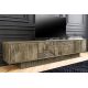 Comode - Comoda TV cu model optic 3D, Lemn mahon gri, ART DECO 200cm
