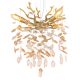 Candelabre, Lustre - Candelabru metal auriu mat, cristale de sticla QUEENA