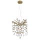 Candelabre, Lustre - Candelabru metal auriu mat, cristale de sticla QUEENA