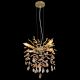Candelabre, Lustre - Candelabru metal auriu mat, cristale de sticla QUEENA