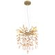 Candelabru metal auriu mat, cristale de sticla QUEENA